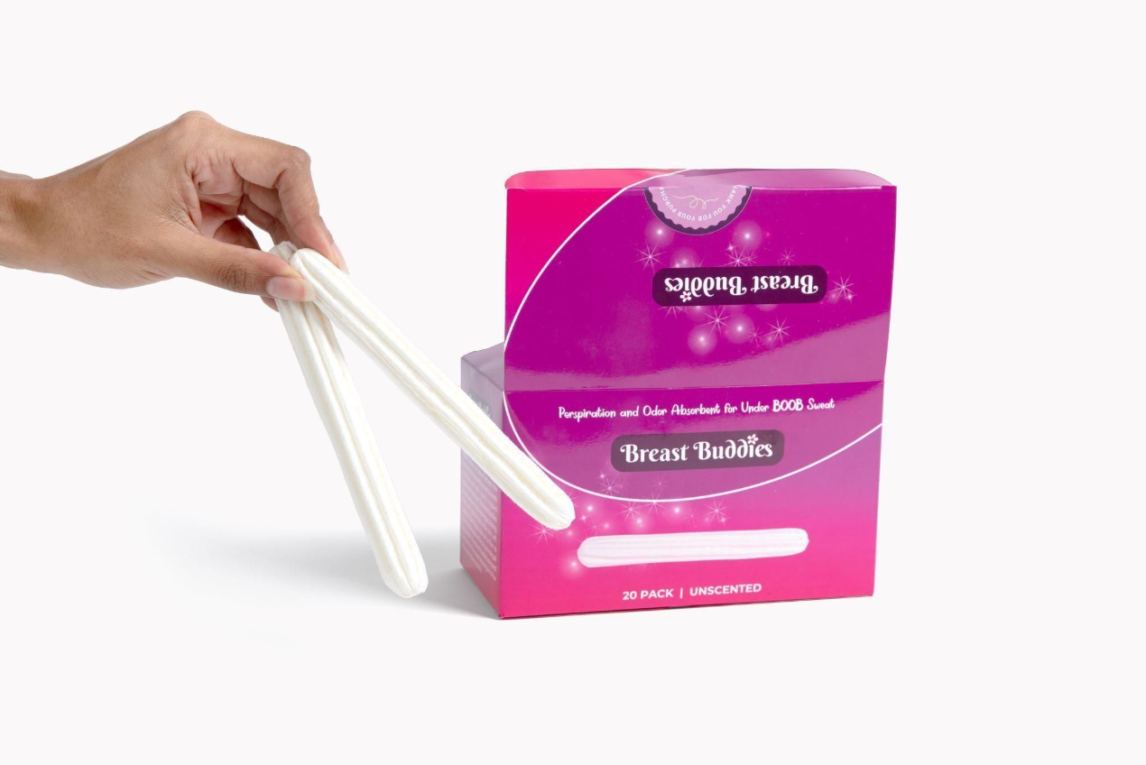 Breast Buddies Underneath Breast Boob Sweat Perspiration Pad, Odor and Moisture Absorbtion - Breast Buddies