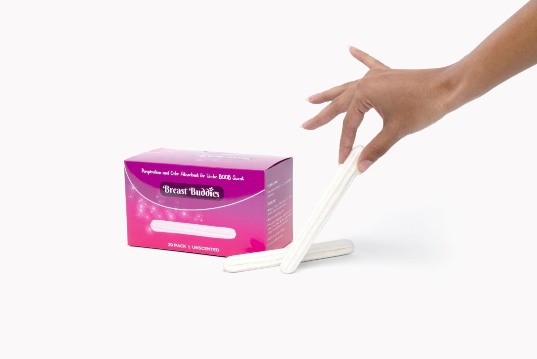 Breast Buddies Underneath Breast Boob Sweat Perspiration Pad, Odor and Moisture Absorbtion - Breast Buddies